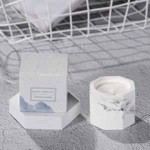 Velas Aromáticas de Cera de Soya con Aroma a Plantas en Frascos de Yeso Geométricos AIKUN, Vela de Aromaterapia para Regalos, Bodas y Decoración del Hogar - Product Image 5