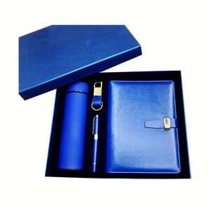 Coffret Cadeau d'Entreprise Élégant : Carnet à Reliure Cousue, Couverture en PU, Bouteille Isotherme, Stylo, Porte-clés – Marque de Luxe, 100 Feuilles - Product Image 1