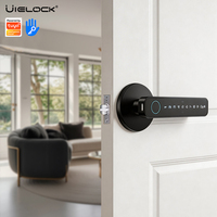 Cerradura Inteligente para Puerta de Dormitorio de Aleación de Aluminio Tuya TTlock con Huella Dactilar, BLE, Contraseña, Manija Inteligente sin Llave para Puerta de Madera con Conexión a la Nube