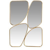 Grand miroir mural nouvel arrivage 100CM 4 pièces miroir irrégulier en métal doré pour la décoration du salon
