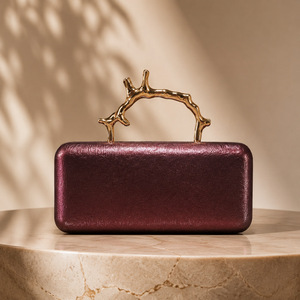 Stylish Solid Color PU Leather Clutch Bag For Evening Party Custom logo top handle handbags Wholesale women's clutch bags Bulk - Product Image 3