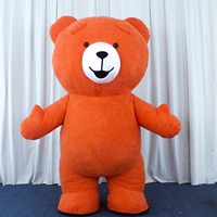 Vente chaude adulte taille coloré en peluche gonflable Teddy personnage dessin animé Costume Cosplay ours mascotte Costume