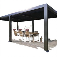 Pergola bioclimatique motorisée moderne de luxe en aluminium à lames orientables 3x4m (10x13ft) pour jardin et terrasse extérieurs