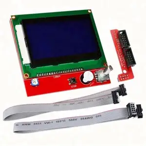 LCD 12864 đồ họa hiển thị thông minh mô-đun điều khiển với kết nối adapter & Cable cho RepRap dốc 1.4 3D máy in Kit
