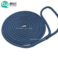Cordage de yacht en polyester tressé double Boyuan 14 mm 16 mm, fabricant de cordes marines pour yachts, cordes d'amarrage cinétiques pour bateaux