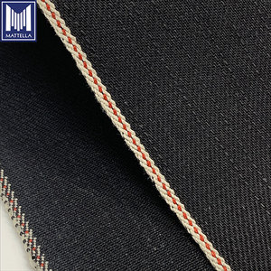 Tessuto Denim Giapponese Grezzo Vintage in <span class=keywords><strong>Twill</strong></span> Selvedge 14oz 100% <span class=keywords><strong>Cotone</strong></span> Nero su Entrambi i Lati per Jeans da Uomo, Ragazzo e Ragazza - Product Image 2