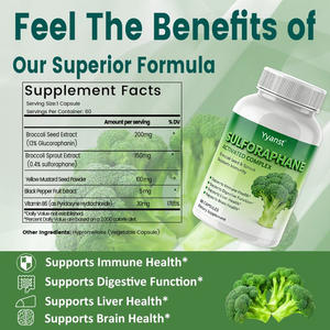 Capsules de Sulforaphane Naturel à Faible Teneur en Glucides à Base de Graines et de Germes de Brocoli de Marque Privée Soutient l'Immunité et la Santé du Foie pour Adultes - Product Image 5