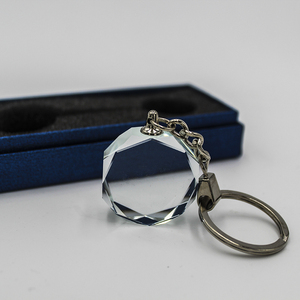 Factory Cheap Cube Blank Wholesale Rectangle Heart Glass Crystal Keychain Key Ring for Engrave Laser Custom Logo