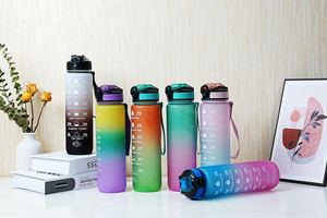 Bouteille d'eau artistique en tritan, Portable, étanche, réutilisable, minimaliste en plastique, capacité de 1 litre, 32oz, largeur de la bouche, 80 ml, <span class=keywords><strong>2022</strong></span> - Product Image 6