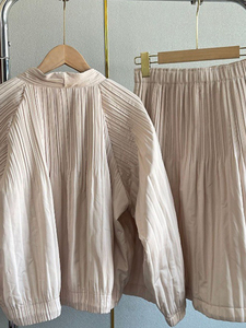 Spring Women's New Pure Colour Long Sleeve Jacket Short Skirt Casual Two Piece Fashion Pleated <strong>Ladies</strong> <strong>Suit</strong> - Product Image 6