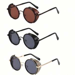 Gafas de Sol Redondas Steampunk de Metal Punk Retro de Moda 2022 con Logotipo Personalizado para Hombre y Mujer - Product Image 1