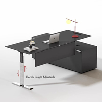 Tavoli da ufficio moderni ergonomici neri Sit To Stand elettrici regolabili in altezza Executive capo CEO Manager Desk