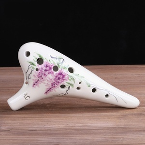 Ocarina de 12 Orificios en Azul y Blanco, Flauta de Cerámica Pintada a Mano, Instrumento Musical Nacional Tradicional Chino para la Enseñanza Musical - Product Image 6