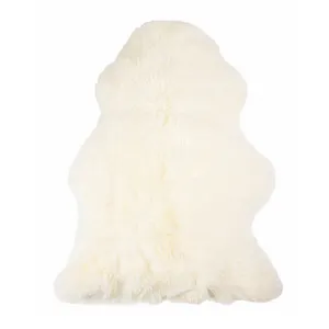 Factory Wholesale Custom Large White Long Hair Ivory Single Round Australia Genuine Real Sheepskin Rug
