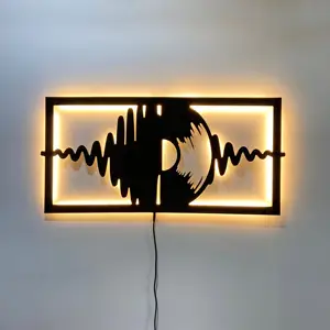custom led sign Wall Sign 3D composite sign with led lights souvenirs Record wall art Metal Wall Decor for bedroom