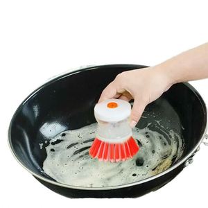 Baby-Friendly <b>Plastic</b> Kitchen Dish Brush Hand Style <b>Soap</b> <b>Dispenser</b> for Household Bathroom Usage Cleaning Brushes - Product Image 2