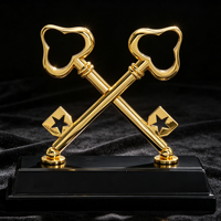 Trophée Croix d'Or en Alliage de Zinc, Design Moderne, Gravure Laser Personnalisée, Haute Qualité, Plusieurs Tailles, pour l'Honneur des Entreprises Immobilières
