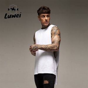 Plus Size Bodybuilding Muscle Workout Athletic Cutout Hollow Stringer Sleeveless Cotton Gym Men Sport Ribbed Tank Top - Product Image 1