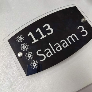 <span class=keywords><strong>Plaque</strong></span> de porte contemporaine en acrylique effet verre <span class=keywords><strong>pour</strong></span> numéro de maison/rue - Product Image 4
