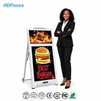 Letrero Móvil Recargable de 21.5 Pulgadas para Acera, Kiosco de Carteles con Batería, Señalización Digital LCD, Tablero de Menú para Restaurante/Tienda