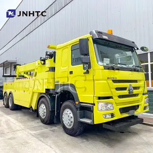 中国重汽豪沃371马力6x4 8x4 40T 50t重型旋转清障车公路救援卡车回收卡车，带旋转吊臂