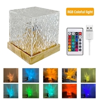 Lampe de table à ondulation de l'eau RVB atmosphère rotative aurores boréales lampe de projection dynamique à LED pour décor de chambre à coucher