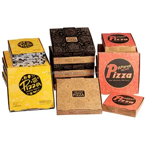 Коробка для пиццы на вынос из крафт-бумаги, бумажные коробки для фаст-фуда, упаковка
