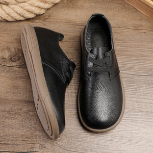 Chaussures bateau décontractées pour hommes en cuir véritable rétro, bout rond, semelle EVA respirante, toutes saisons - Product Image 3
