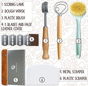 Kit de démarrage de levain en verre conique avec paniers de levage en rotin pour la fabrication artisanale du <span class=keywords><strong>pain</strong></span>, idéal pour les cadeaux - Product Image 5