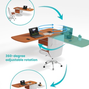 New Arrival High-End Modern Contemporary Office Furniture <b>Set</b> Large Rotating Executive Boss <b>Desk</b> Convertible Design - Product Image 4