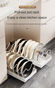 Organizzatore Multifunzionale per Coperchi di <span class=keywords><strong>Pentole</strong></span> con <span class=keywords><strong>Cassetto</strong></span> Scorrevole e Divisori per Riporre <span class=keywords><strong>Pentole</strong></span> e Coperchi all'Interno degli Armadi - Product Image 6