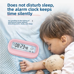 Reloj Despertador YAOQIU para Estudiantes, Pantalla <span class=keywords><strong>Transparente</strong></span> con Indicador del Clima que Brilla en la Oscuridad, Reloj Digital de Escritorio, Despertador Ultra Fuerte, Funciona con Batería - Product Image 3