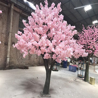 Blumen Kirschbaum Künstlicher Plastik Rosa Kirschblütenbaum Innenraum Hotel Dekoration Riesige Künstliche Pflanzen Umweltfreundlich Langlebig