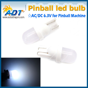 AC DC T10 194 # Ampoules LED 6,3 V 555 Wedge Pinball, sans effet fantôme, avec capuchon de lentille givré blanc, pour pièces de machine de flipper - Product Image 5