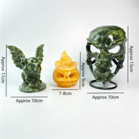 Masque fantôme et statue de gargoyle lumineux en forme de citrouille d'Halloween, grande taille, nouveau design, pour décoration et cadeaux d'Halloween (vente en gros)
