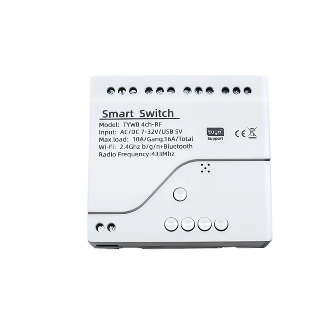 4CH Wifi Smart Home Motor Controller,DC 12V 24V 32V 220V RF433 Remote,4 Channel Relay Switch for Alice Alexa,Tuya Smart Life