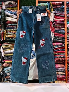 Nuovi Jeans Cargo da <span class=keywords><strong>Donna</strong></span> Traspiranti, Casual, con Ricami, Vestibilità Ampia, Gamba Dritta, <span class=keywords><strong>Pantaloni</strong></span> Lunghi in Denim, Jeans <span class=keywords><strong>Boyfriend</strong></span> all'Ingrosso - Product Image 1