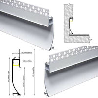 Profilé carré en alliage d'aluminium 6063 T5 de 18*107mm, 1M, encastré pour LED, à découper/souder, pour éclairage LED intégré pour décorations