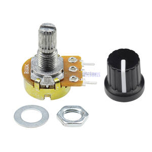 YT WH148 B1K B20K B50K B100K B500K 3 pines 15mm eje de potenciómetro giratorio cónico lineal con tuercas arandelas con tapa - Product Image 1
