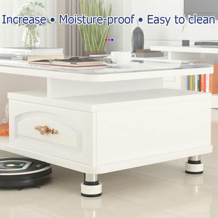 Set of 4 Heavy-Duty Adjustable Plastic Furniture Risers for Bedroom ...