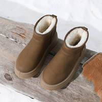Bottes de neige mi-mollet chaudes et tendance pour femme, en fausse fourrure de renard, mignonnes et duveteuses, de haute qualité, vente en gros d'usine