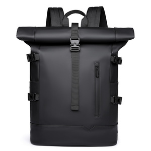 Sac à dos pour homme en nylon, à enroulement, imperméable, 20-35L, style minimaliste, toutes saisons - Product Image 1