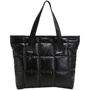 Stock New Fashion Unisex Waterproof Polyester Quilted Two <b>Straps</b> Zipper Lightweight <b>Shoulder</b> Fluffy Handbag Crossbody Bag - Product Image 2