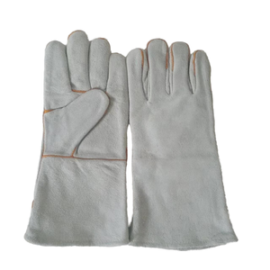 Chịu nhiệt công nghiệp tay an toàn làm việc dài đầy đủ lót bò da arc trắng hàn thợ hàn găng tay - Product Image 1