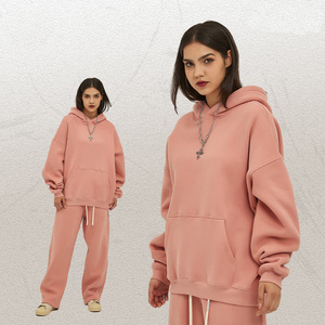 Vente en gros de sweats à capuche en molleton épais pour hommes, coupe oversize, unisexe, avec motif logo, personnalisables - Product Image 5