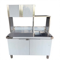 Bar Teh Susu Kustom 1,2 Meter, Dilengkapi Rak dengan Lemari dan Wastafel, Terbuat dari Baja Tahan Karat 201.