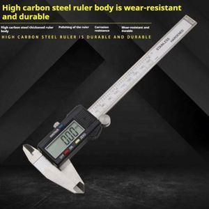 REALMAX Kaliper Digital Elektronik 150mm Komposit Serat Karbon Alat Ukur Mikrometer Baja Tahan Karat Penggaris Digital - Product Image 5