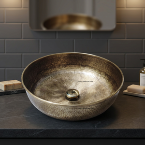 Lavabo de Latón de Metales Delicados, Acabado Martillado Antiguo, Lavabo Tipo Vaso para Baños de Lujo DS-203 - Product Image 3