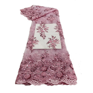 Nuevo diseño de telas de malla de lentejuelas con cuentas, precio más barato, tela <span class=keywords><strong>africana</strong></span> Peal, malla nupcial, bordado de boda, telas de encaje de Organza - Product Image 1