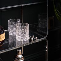 Étagère de rangement à double niveau en acrylique transparent avec roulettes pour le rangement des outils de cuisine, design moderne